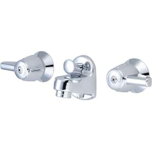 4 in. 2-Handle Low-Arc Wall Mount Bathroom Faucet in Polished Chrome
