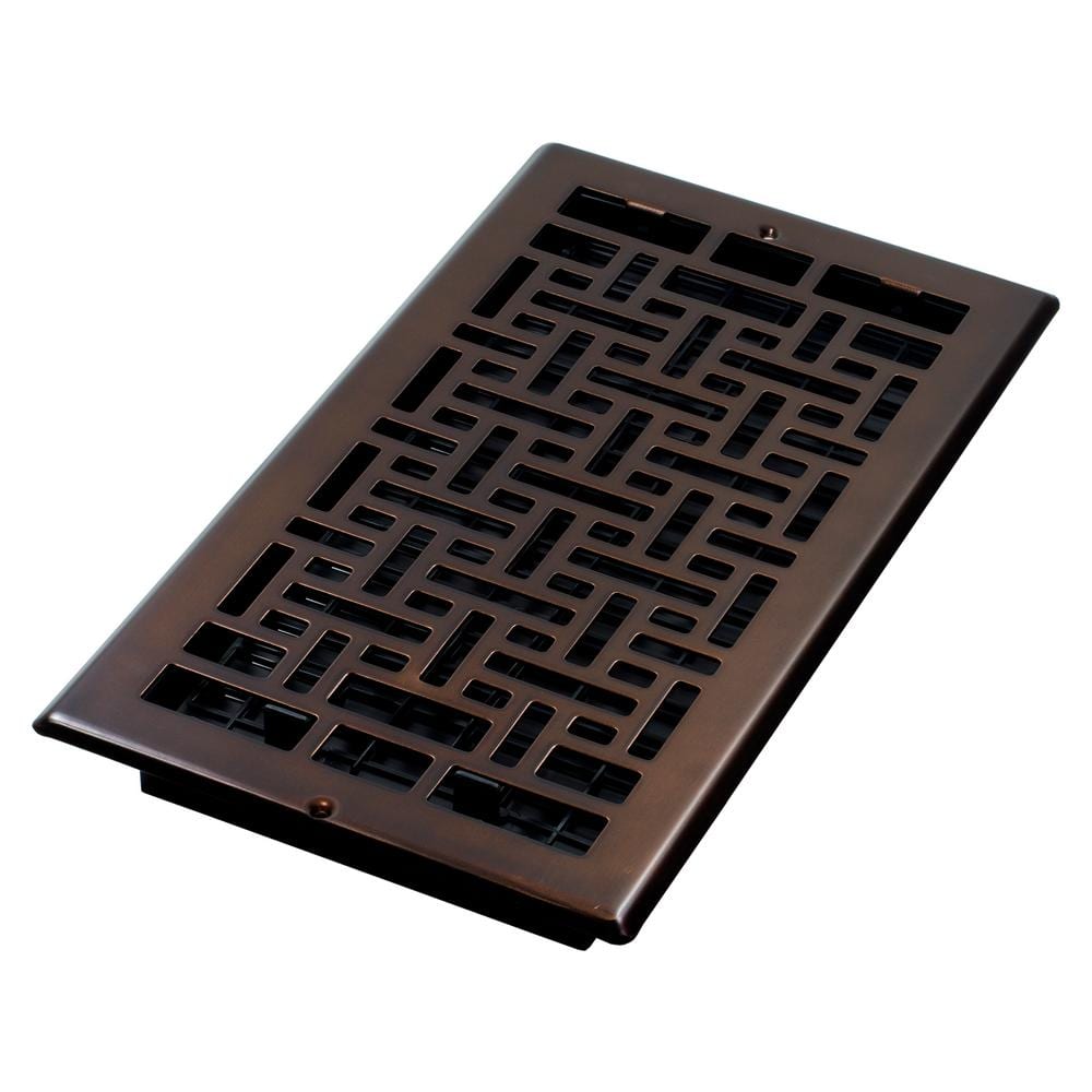 Oriental Design Rubbed Bronze 6" x 12" Wall Register
