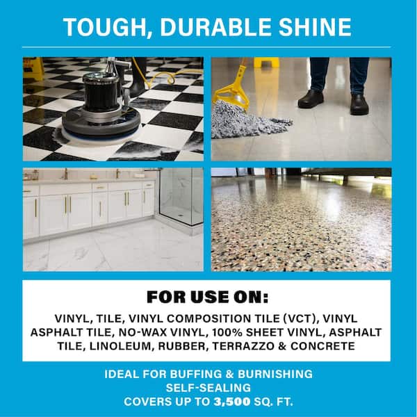 1 Gal. High Gloss Wet Look Floor Finish Protects and Restores Floor Shine, Use on Vinyl, Tile, Linoleum, Rubber (4-Pack)
