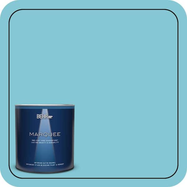 BEHR MARQUEE 1 qt. #MQ4-50 Not A Cloud In Sight One-Coat Hide Satin Enamel Interior Paint & Primer