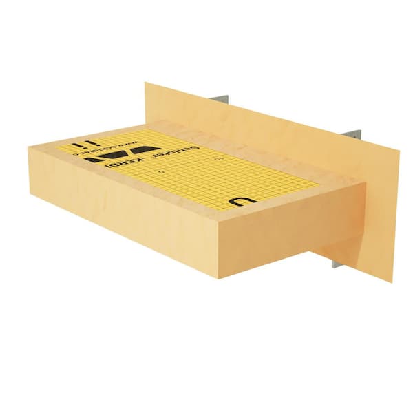 48in. L x 12in. W x 4in. H Wall Floating Shower Bench Kit with Orange XPS Foam Board and Industrial Free Hanging Bracket