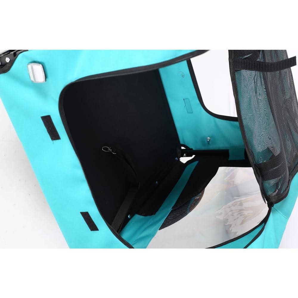 Light Green Foldable Pet Jogging Stroller with Mesh Canopy