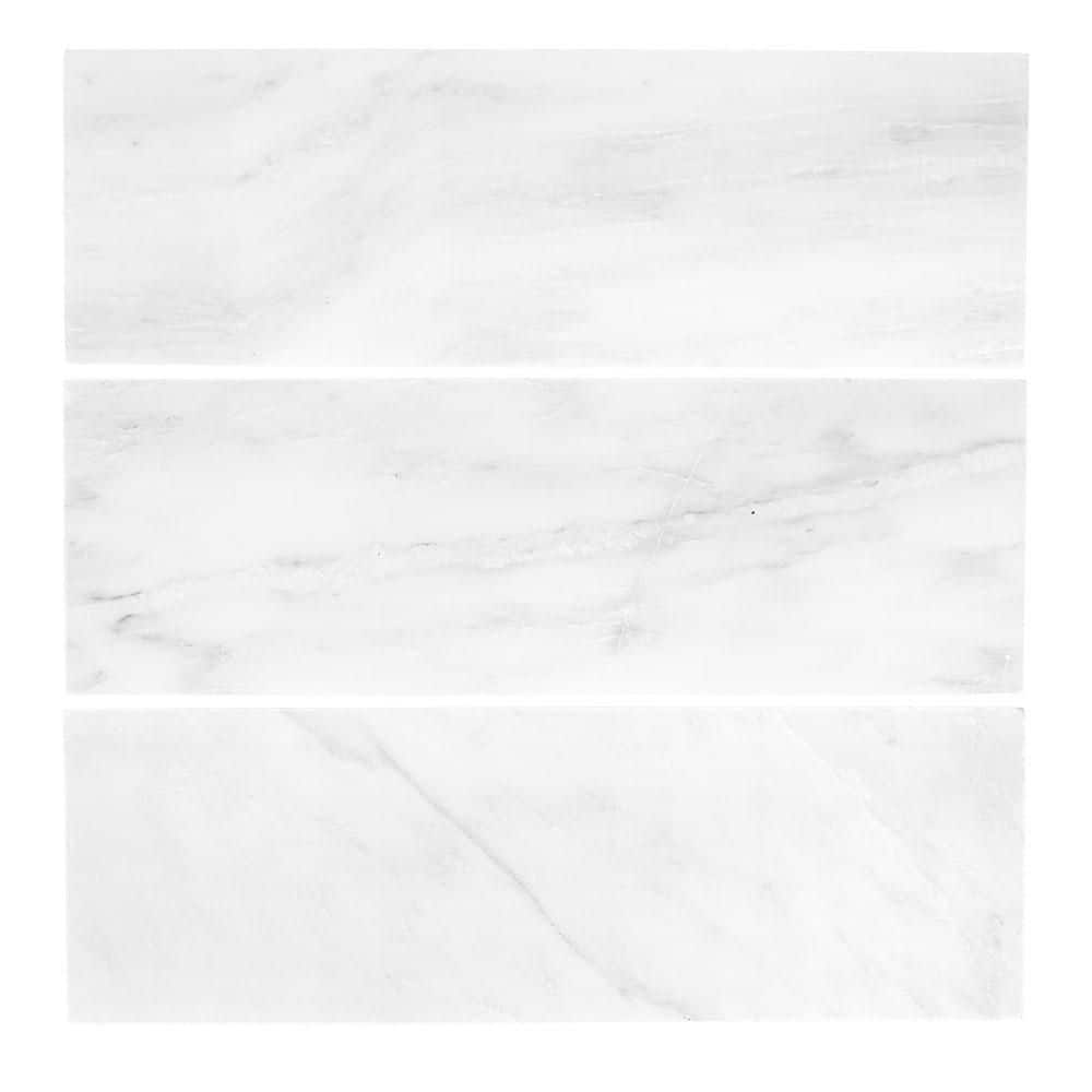 Carrara White/Grey 4 in. x 12 in. Honed Marble Wall and Floor Tile (10 sq. ft./Case) price history on PriceWatchPro