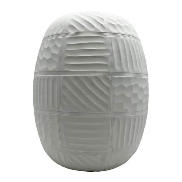 castellousa 13 in. Decorative Ribbed Urn White Vase
