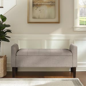 Blaire Light Taupe 44 in. Bedroom Bench with Storage