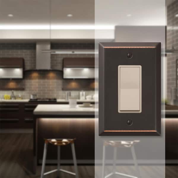 Oversized 1 Gang Rocker Steel Wall Plate - Aged Bronze