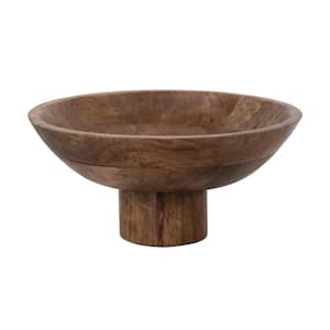 218 fl. oz. 11.5 in. Natural Brown Mango Wood Serving Bowls (Set of 1)