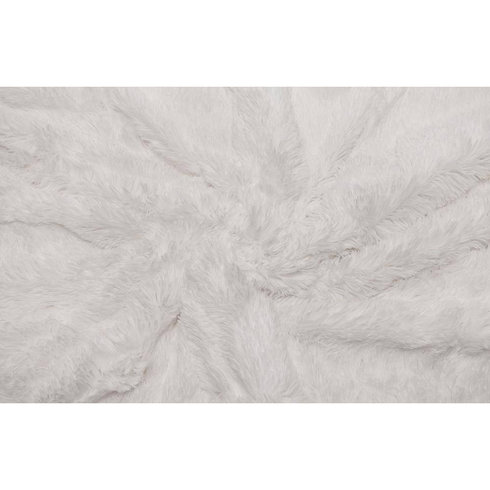 White Reversible Faux Fur and Sherpa Throw Blanket 50" x 65"