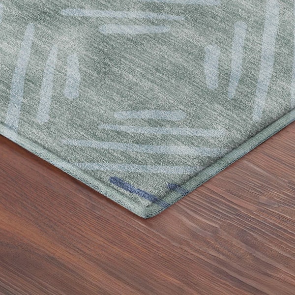 Mayfield Premium Machine Washable Abstract AMF2413 Spa 9 ft. x 12 ft. Area Rug