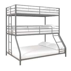 Cormac Silver Metal Twin/Full Triple Bunk Bed