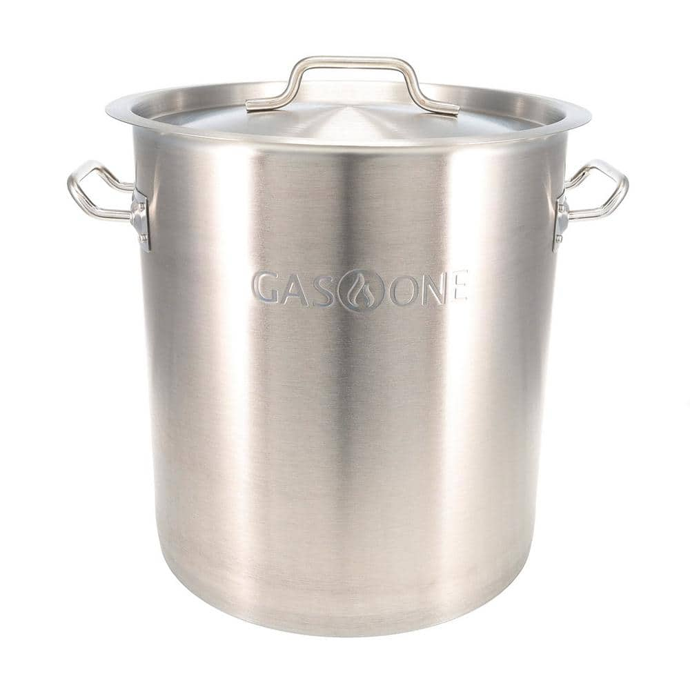 GASONE Stainless Steel 20 qt. Stock Pot in Satin Finish with Lid and ...