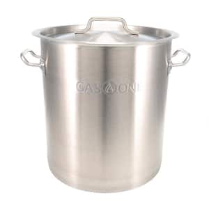 Stainless Steel 20 qt. Stock Pot in Satin Finish with Lid and Capsule Bottom