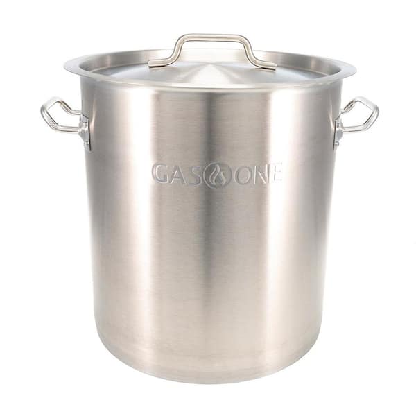 GASONE Stainless Steel 20 qt. Stock Pot in Satin Finish with Lid and Capsule Bottom