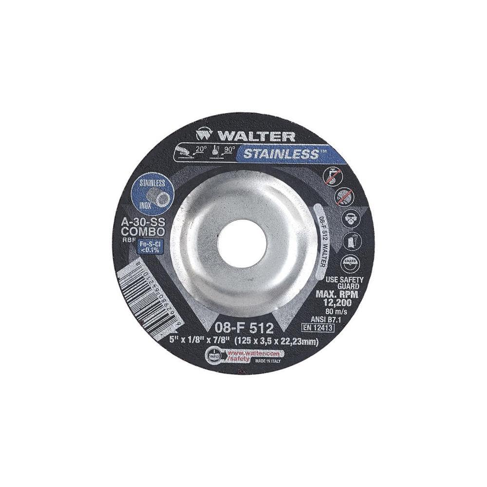 Stainless 5 in. x 7/8 in. Arbor x 1/8 in. T27S A-30-SS Combo Grinding Wheel for Stainless (25-Pack) price history on PriceWatchPro