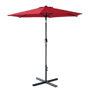 7.5 ft. Outdoor Market Patio Umbrella w/Crank Tilt Shade in Wine Red