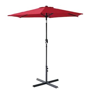 7.5 ft. Outdoor Market Patio Umbrella w/Crank Tilt Shade in Wine Red