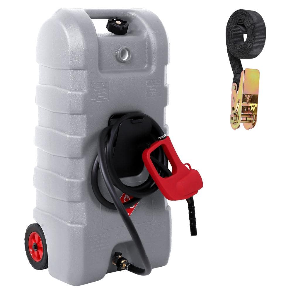 15 Gallon Portable Fuel Caddy Tank on Wheels, Siphon Pump, 10 ft Delivery Hose for Cars, Mowers, ATVs, Boats price history on PriceWatchPro