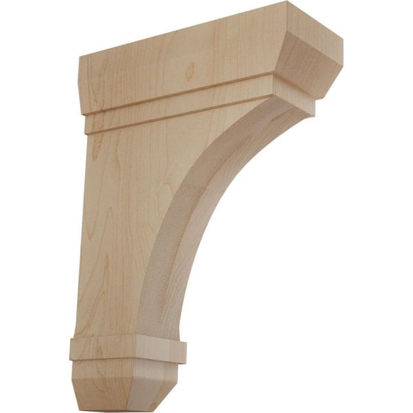 Ekena Millwork 2-1/4 in. x 5 in. x 7 in. Unfinished Wood Maple Stockport Corbel