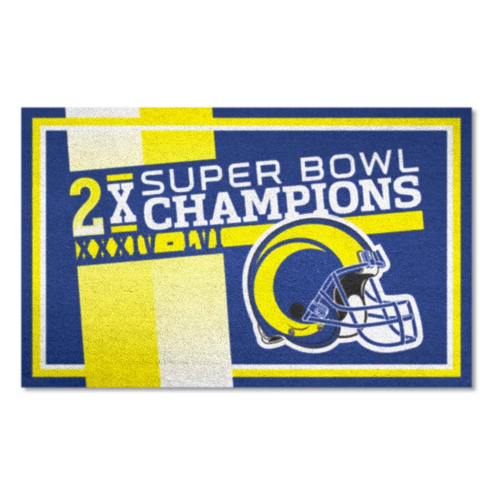 FANMATS NFL - Los Angeles Rams Yellow Dynasty 4 ft. x 6 ft. Plush Area ...