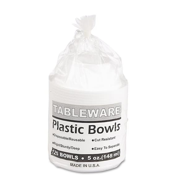 DART Famous Service 12 oz. White Disposable Plastic Bowls, 125 / Pack, 8  Packs / Carton DCC12BWWF - The Home Depot