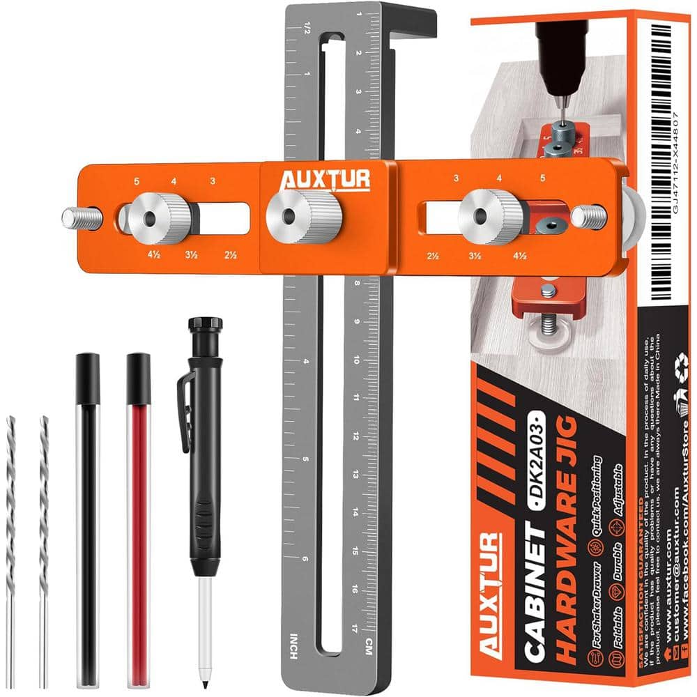 AUXTUR Hardware Jig with Deep Hole Pencil, Adjustable