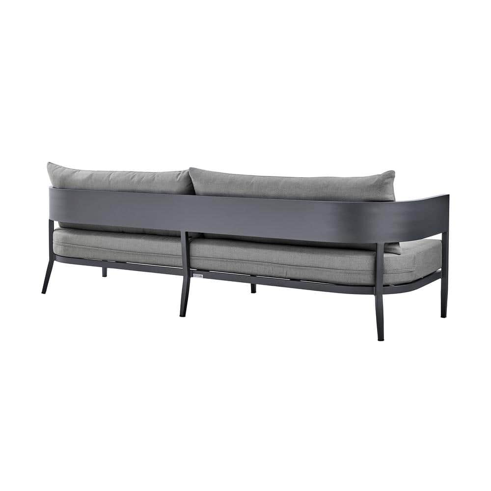 Menorca Dark Gray Aluminum Three-Seat Outdoor Sofa