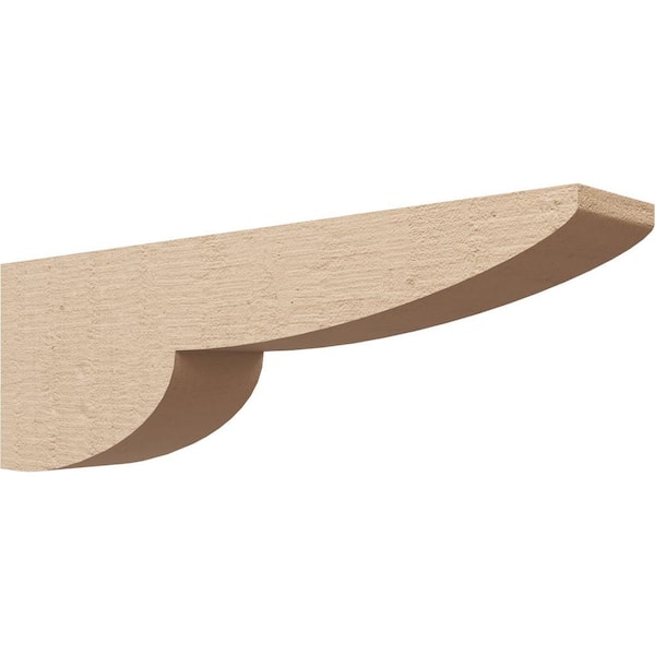 Ekena Millwork 4 in. x 8 in. x 24 in. Thin Crestline Rough Cedar Woodgrain TimberThane Corbel, Primed Tan