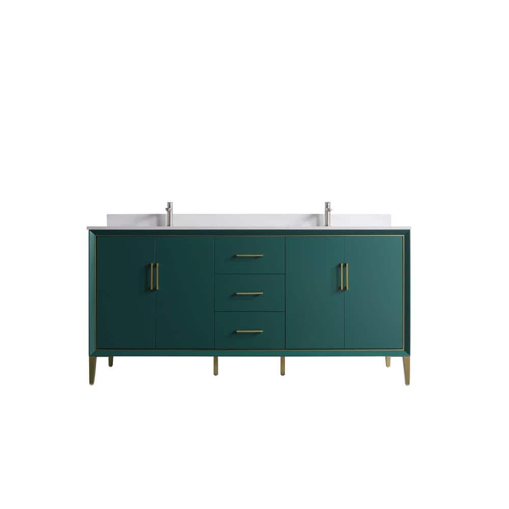 VSD 72in. W x 22in. D x 35in. H Double Sink Freestanding Bath Vanity in Gre