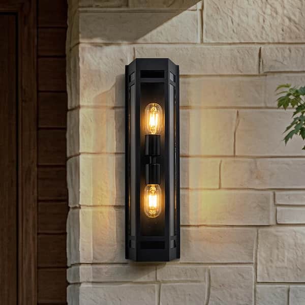 DANCYHOME Modern Series Black Wall Sconce Outdoor Sconce 20 in