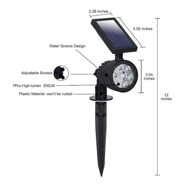 Westinghouse Solar 3.7 Volt Black LED Spotlight with Color