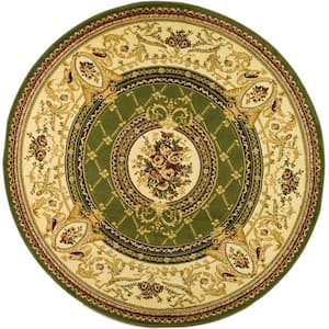 Lyndhurst Sage/Ivory 5 ft. x 5 ft. Round Floral Medallion Antique Area Rug