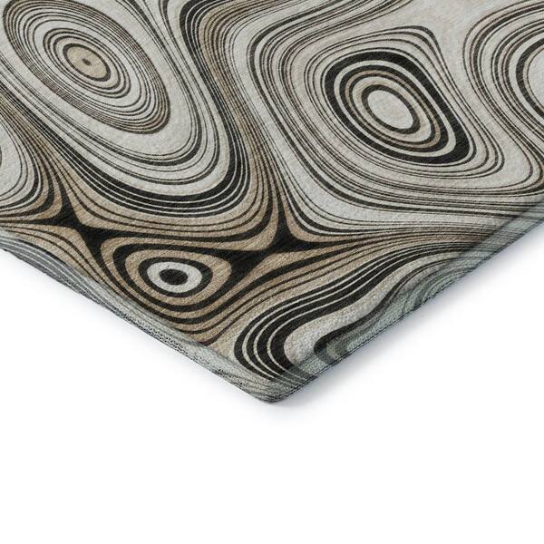 Mayfield Premium Machine Washable Abstract AMF2097 Ivory 3 ft. x 4 ft. Area Rug