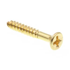 #6 x 1 in. Solid Brass Phillips Drive Flat Head Wood Screws (100-Pack)