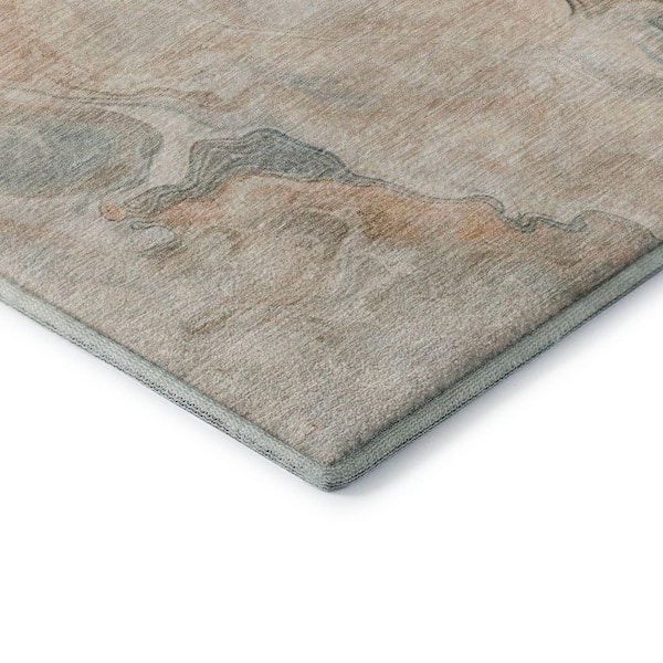 Mayfield Premium Machine Washable Abstract AMF1680 Teal 8 ft. x 10 ft. Area Rug