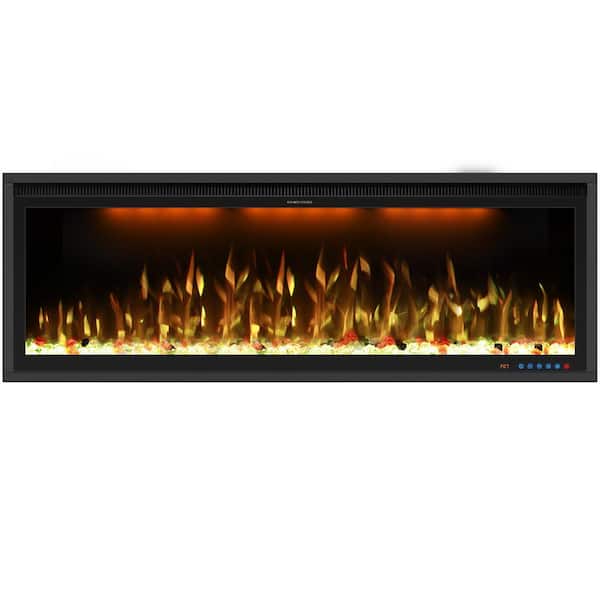 Delandgrand 48 in. Smart Electric Fireplace, Recessed and Wall Mount Fireplace, 1-9H Timer, 507 Color Combinations