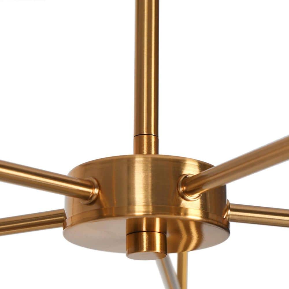 Gold and Clear Glass 5-Light Modern Chandelier
