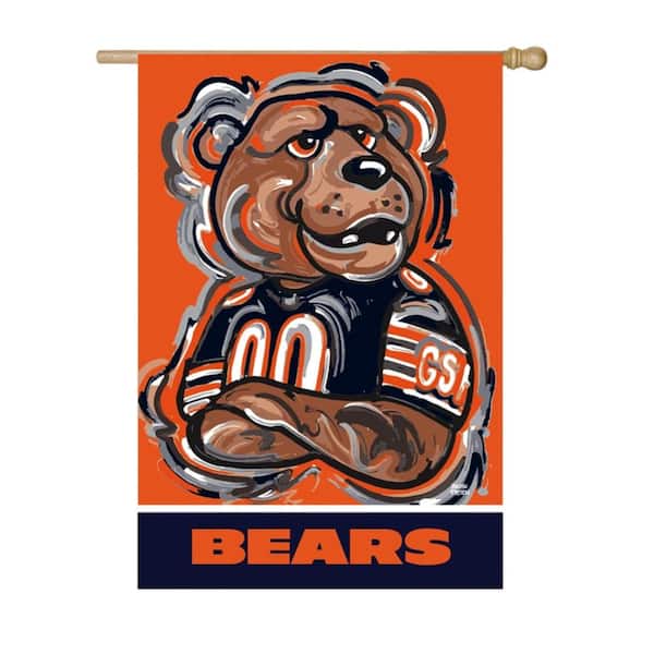 Evergreen 29 in. x 43 in. Chicago Bears Justin Patten Artwork Mascot House Flag