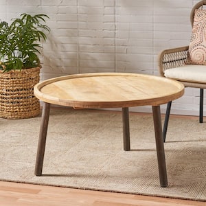 Andalusia 32 in. Natural 18 in. Round Wood Coffee Table