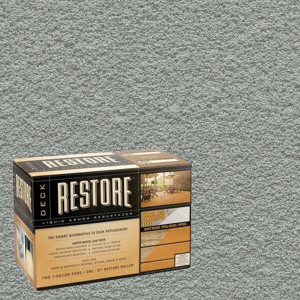Restore Deck Liquid Armor Resurfacer 2 gal. Kit Water Based Cape Cod Gray Exterior Coating