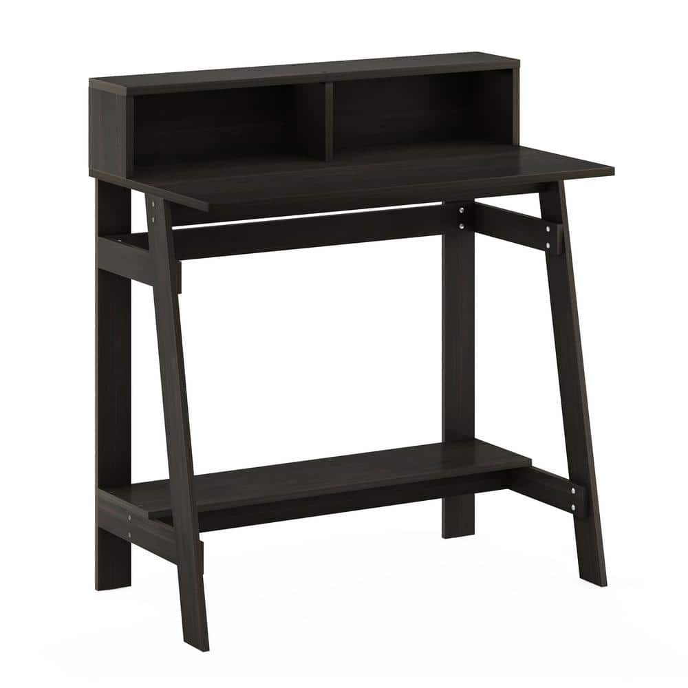 Espresso A-Frame Computer Desk with Hutch and Drawer