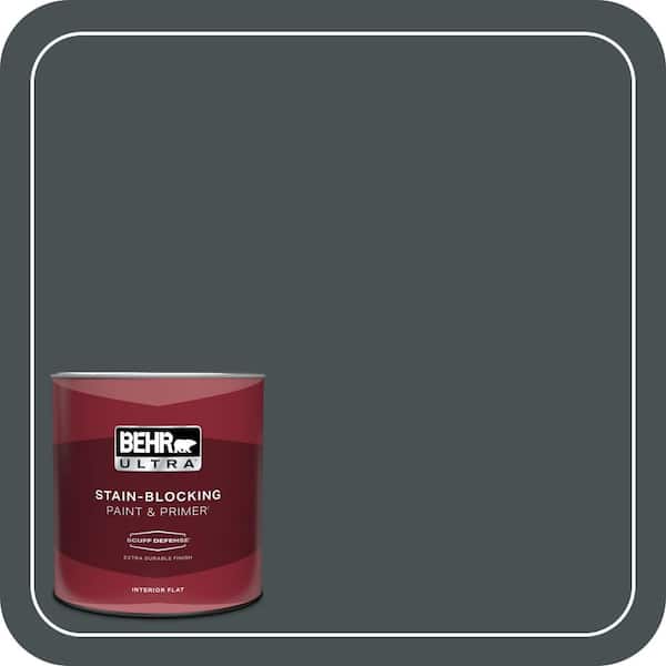 BEHR ULTRA 1 qt. #720F-7 Dark as Night Extra Durable Flat Interior Paint & Primer