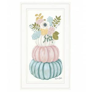 Floral Pumpkins by Unknown 1 Piece Framed Graphic Print Typography Art Print 21 in. x 12 in. .