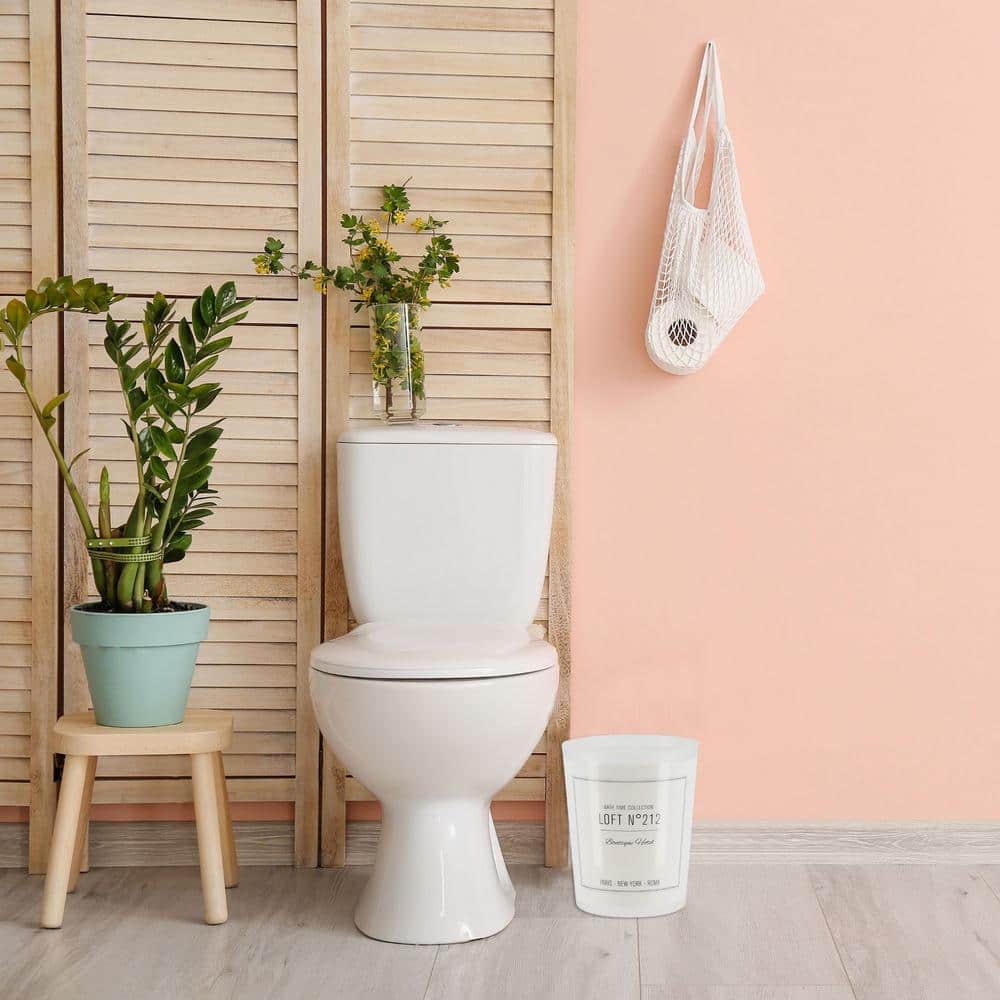White Plastic Office Waste Basket with Script Design