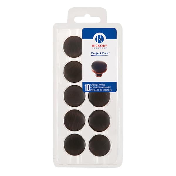 HICKORY HARDWARE Project Pack 1-1/8 in. Metropolis Oil-Rubbed Bronze Cabinet Knobs (10-Pack)