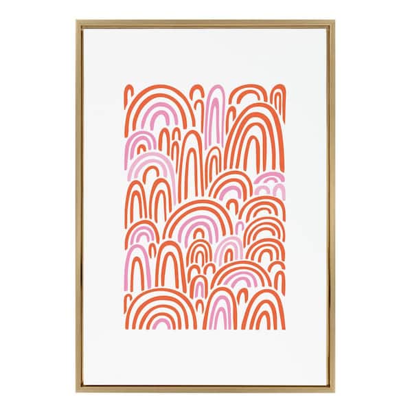 Kate and Laurel Sylvie Infinite Rainbows by Elizabeth Olwen Framed Canvas Culture Art Print 23 in. x 33 in.