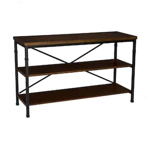 Austin Black/Brown TV Stand Fits TVs up to 40 in. with 2-Shelves