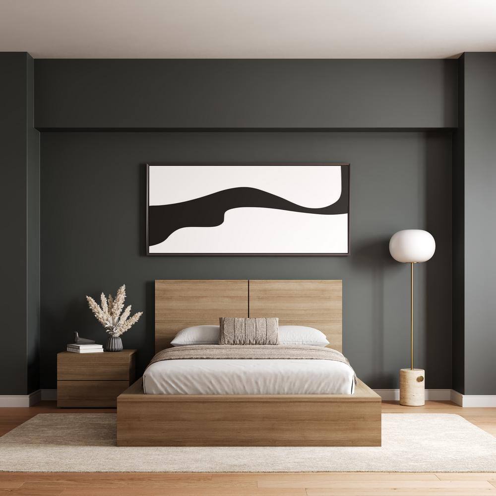 Brown Oak Composite 3-Piece Full Bedroom Set