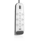 12-Outlet Surge Protector with 8 ft. Power Cord and Ethernet, Cable/Satellite and Telephone Protection