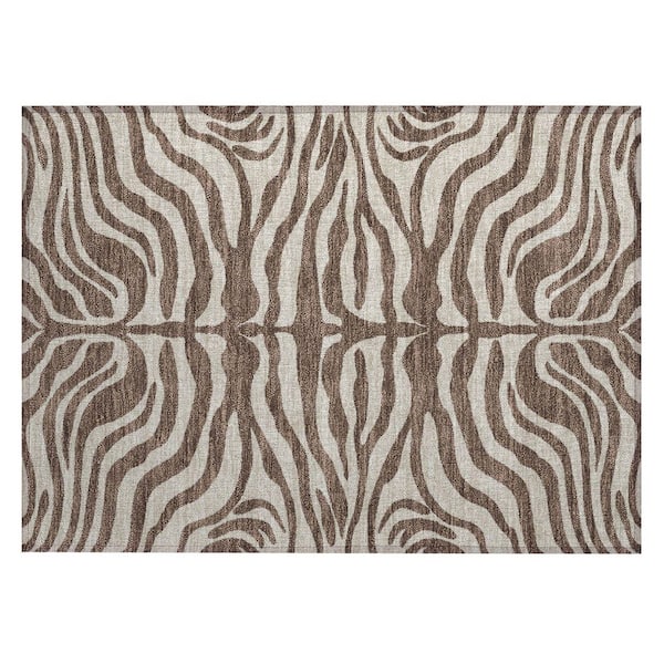 Addison Rugs Chantille Machine Washable Indoor/Outdoor Abstract ACN1042 Brown 1 ft. 8 in. x 2 ft. 6 in. Area Rug