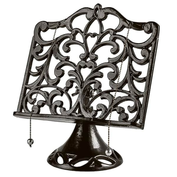 Classic Coffee Gold Cast Iron Heavy Duty Adjustable Vintage Recipe Holder Stand for Kitchen Counter Tablet Book